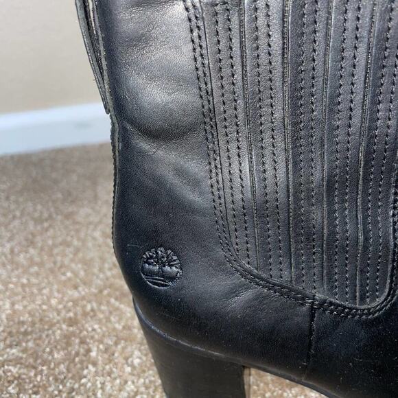 Timberland Women’s Boots Ankle Black Leather 2.5” Suspension Heel Pull On SZ 8 - Picture 8 of 8